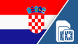 Croatia SIM Card – Travel connectivity for Croatia. Image featuring the Croatian flag and a SIM card icon.