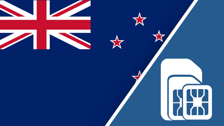 New Zealand SIM Card– Travel connectivity for New Zealand. Image featuring the New Zealand flag and a SIM card icon.