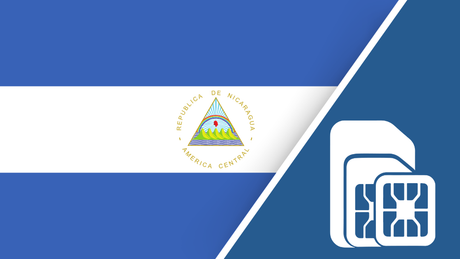 Nicaragua SIM card – Travel connectivity for Nicaragua. Image featuring the Nicaraguan flag and a SIM card icon.