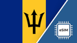 Barbados eSIM – Travel connectivity for Barbados. Image featuring the Barbados flag and an eSIMicon.
