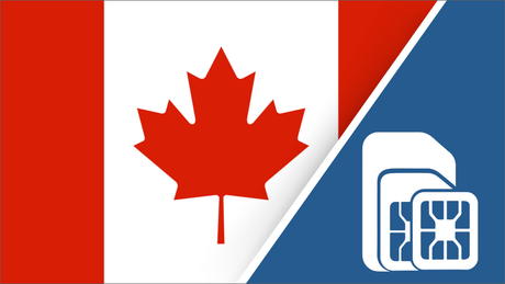 Canada SIM Card – Travel connectivity for Canada. Image featuring the Canadian flag and a SIM card icon.
