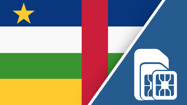 Central African Republic SIM Card – Travel connectivity for the Central African Republic. Image featuring the Central African Republic and a SIM card icon.
