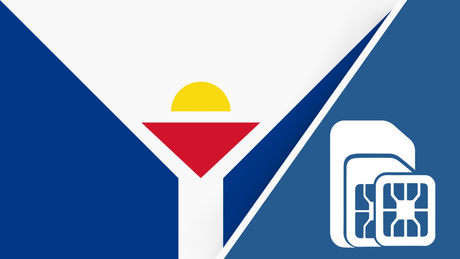 Saint Martin SIM Card – Travel connectivity for the Collectivity of Saint Martin. Image featuring the Saint Martin flag and a SIM card icon.
