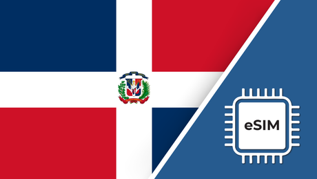 Dominican Republic SIM Card – Travel connectivity for Dominican Republic. Image featuring the Dominican Republic flag and an eSIM