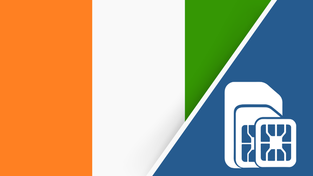 Ivory Coast SIM Card – Travel connectivity for Ivory Coast. Image featuring the Ivory Coast flag and a SIM card icon.