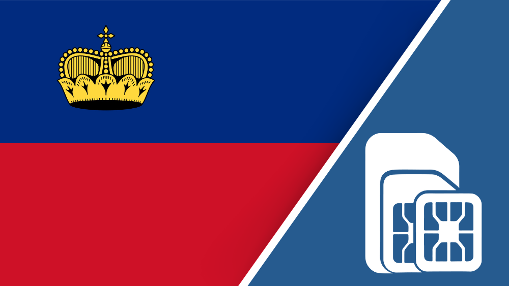 Liechtenstein SIM Card – Travel connectivity for Liechtenstein. Image featuring the Liechtenstein flag and a SIM card icon.