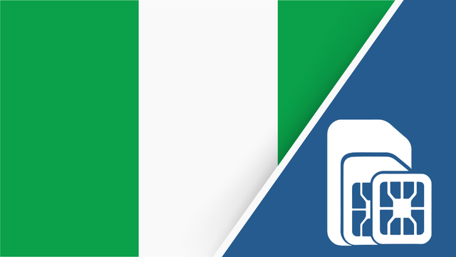 Nigeria SIM Card – Travel connectivity for Nigeria. Image featuring the Nigerian flag and a SIM card icon.