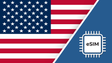 USA eSIM – Travel connectivity for the United States. Image featuring the American flag and an eSIM icon.