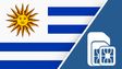 Uruguay SIM Card – Travel connectivity for Uruguay. Image featuring the Uruguay flag and a SIM card icon.